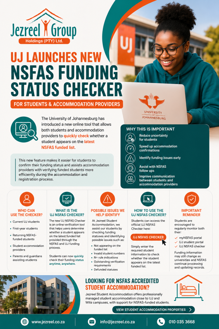 UJ student NSFAS Funding Status Checker to verify funding and registration status