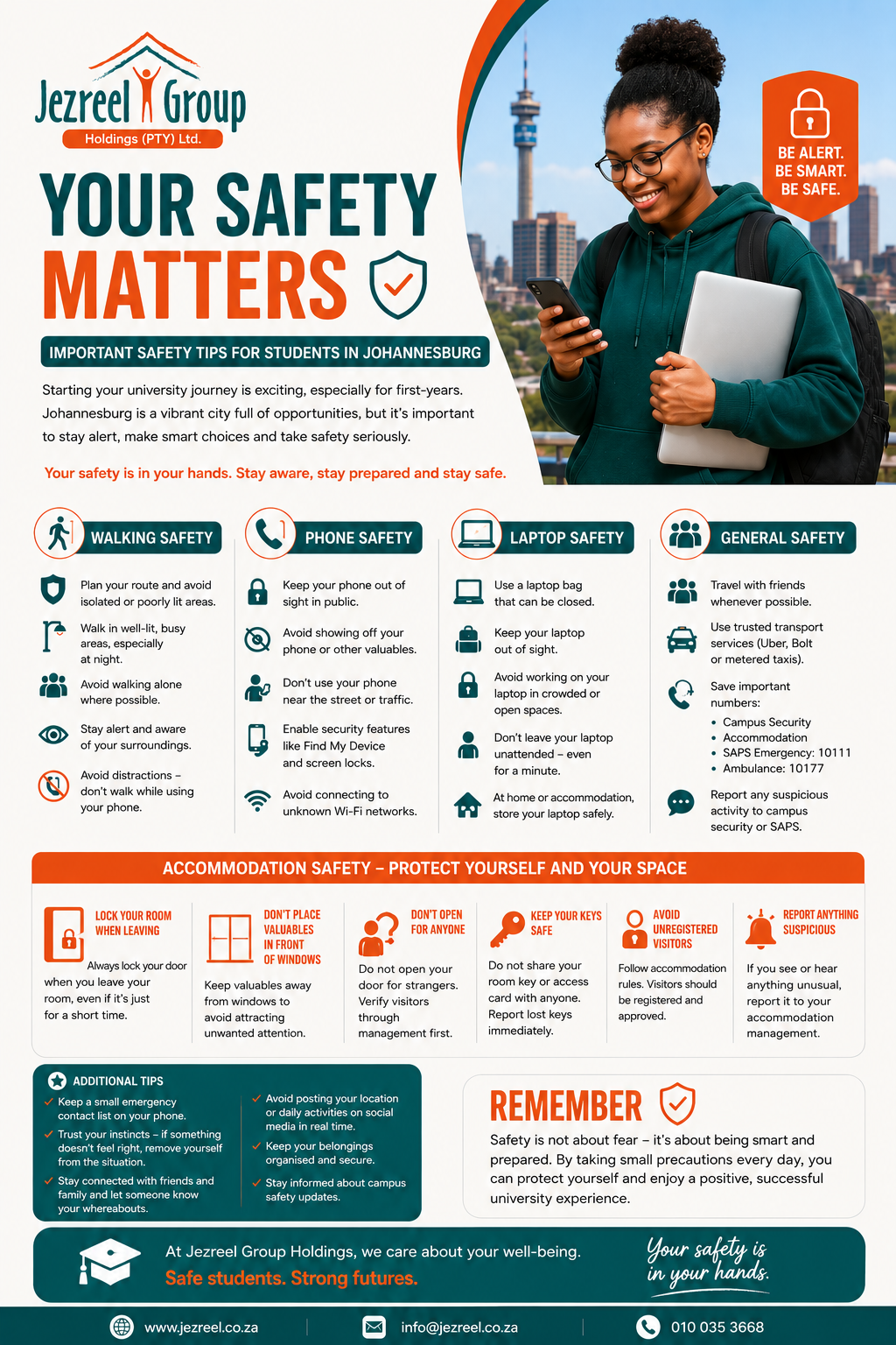 Student Safety Tips for First-Year Students in Johannesburg